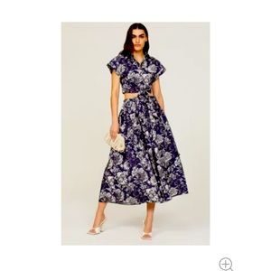 Adam Lippes Blue floral skirt